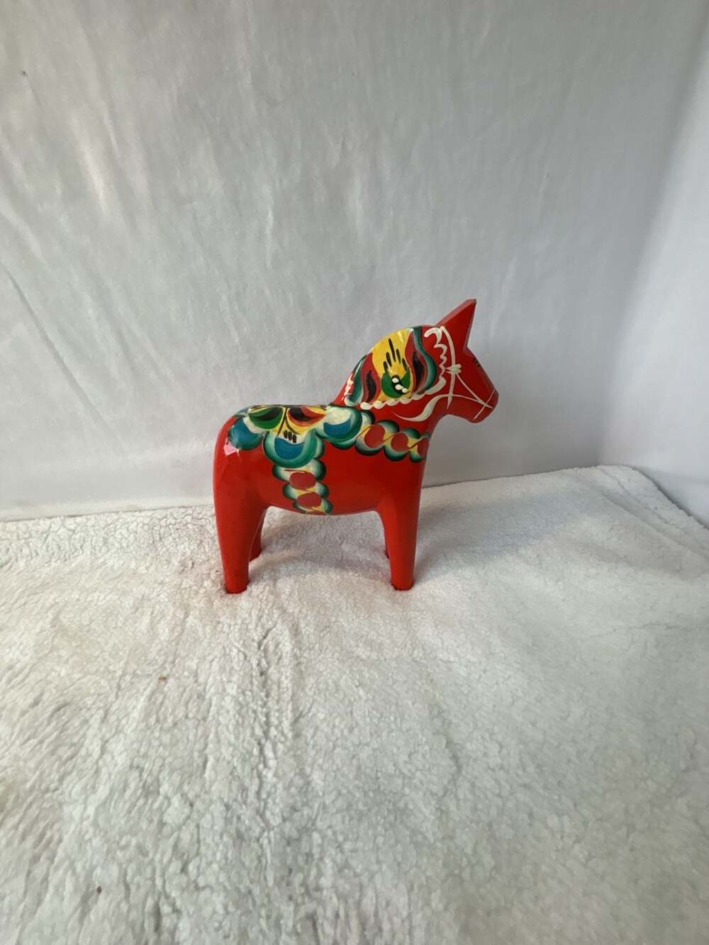 Vintage Hand Painted Red Dala Horse Figurine 8 Inch